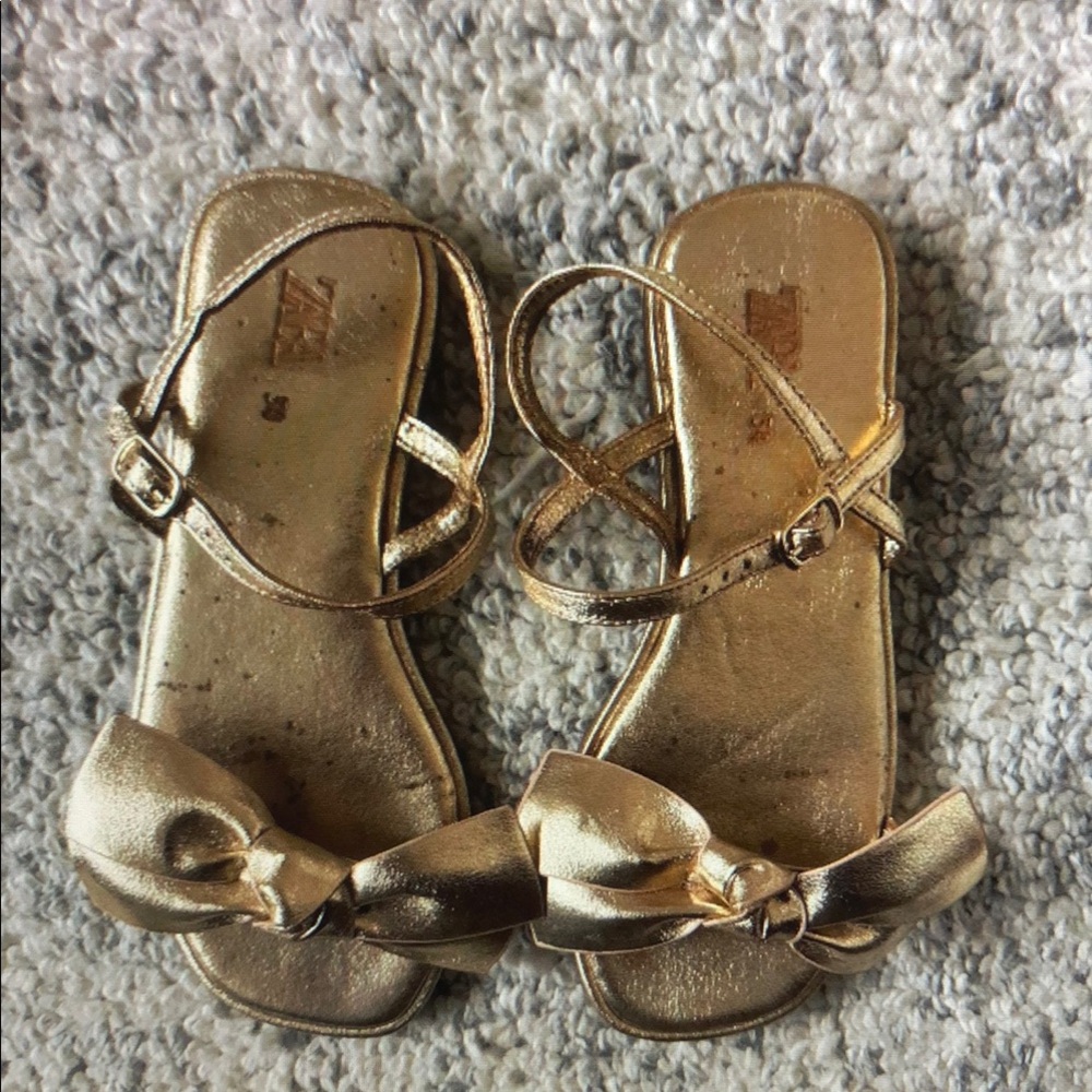 Zara Girls' Gold Sandals